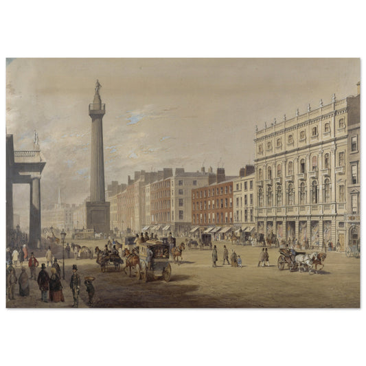 Sackville Street, Dublin By Irish Artist Michael Angelo Hayes Archival Art Print – Irish wall art print | Buy Irish Art