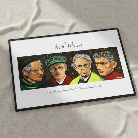 Famous Irish Writers – Art Print — in a room setting