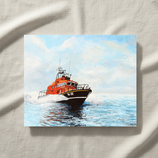 RNLI Lifeboat Art Print — in a room setting