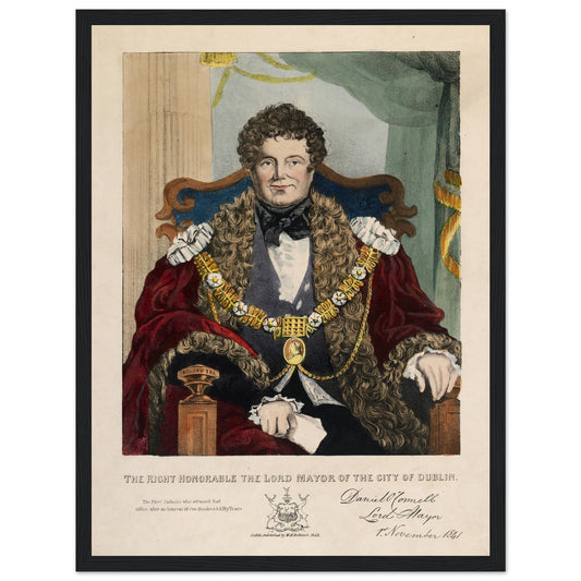 Portrait of Daniel O’Connell as Lord Mayor of Dublin, print of coloured lithograph with mayoral chain.