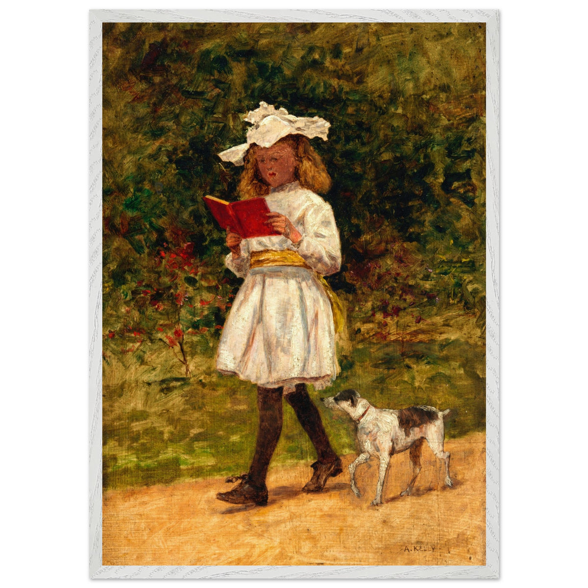 A Young Girl Reading by Aloysius O'Kelly Art Print (view 16)
