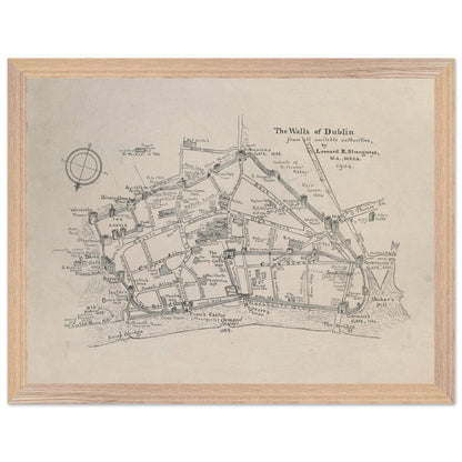 The Walls of Dublin — Antique City Map Print | Historic Irish Wall Art – view 8 | Buy Irish Art