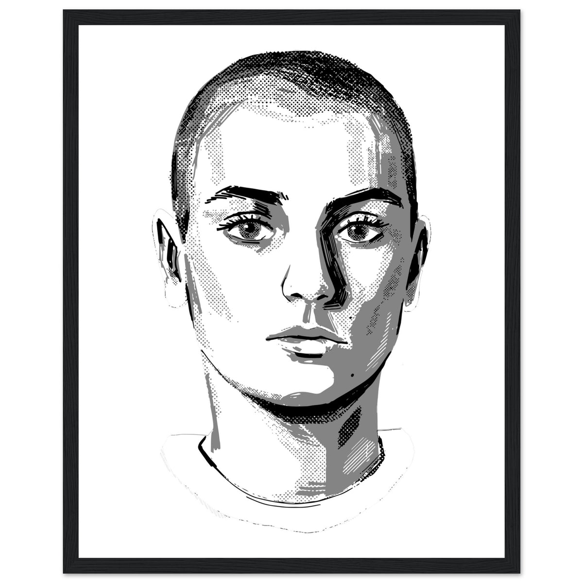 Sinead O'Connor Framed Wall Art Print – size comparison view | Buy Irish Art