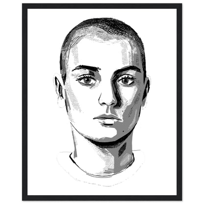 Sinead O'Connor Framed Wall Art Print – size comparison view | Buy Irish Art