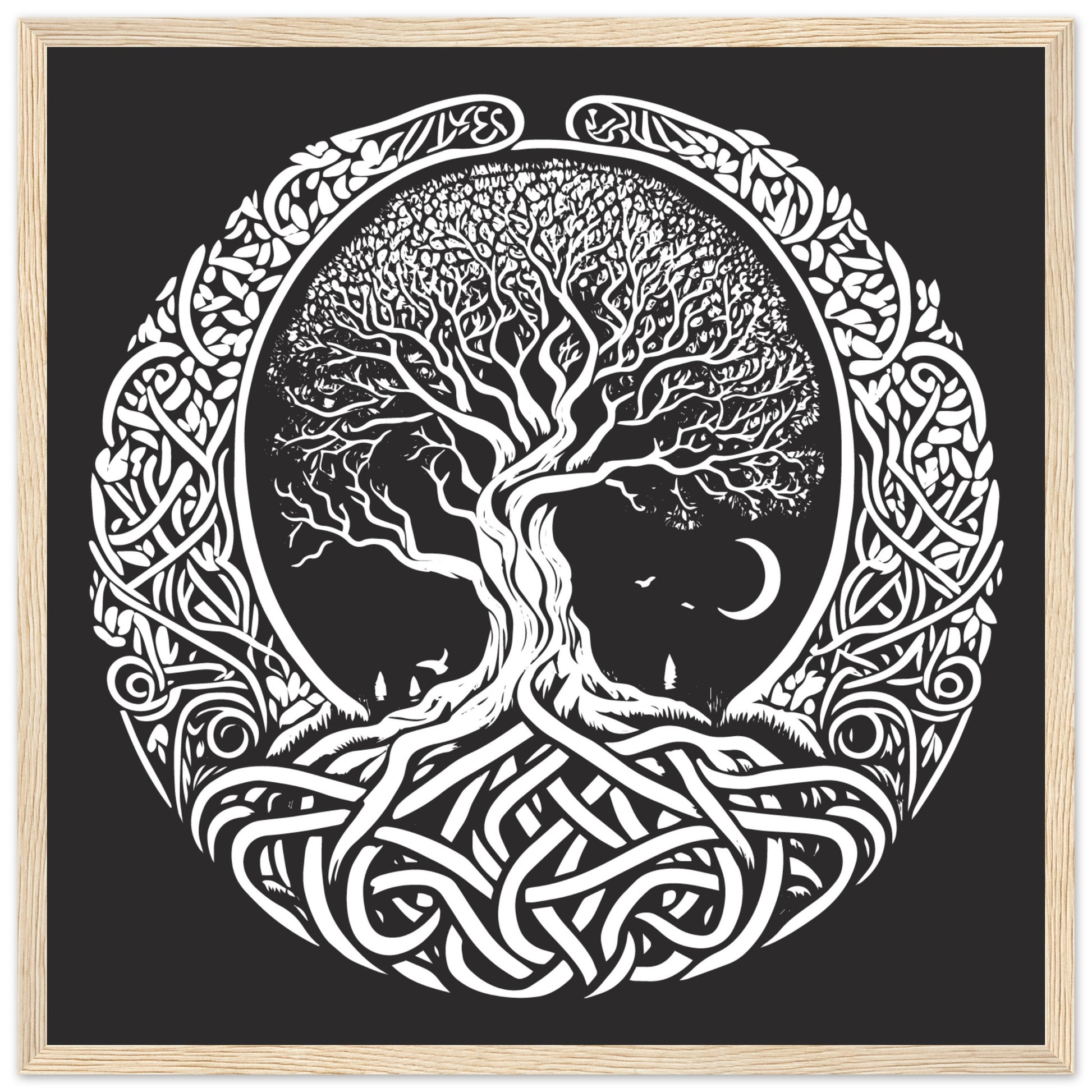 Handcrafted Celtic Tree of Life artwork wall print design representing ancestry and unity”

