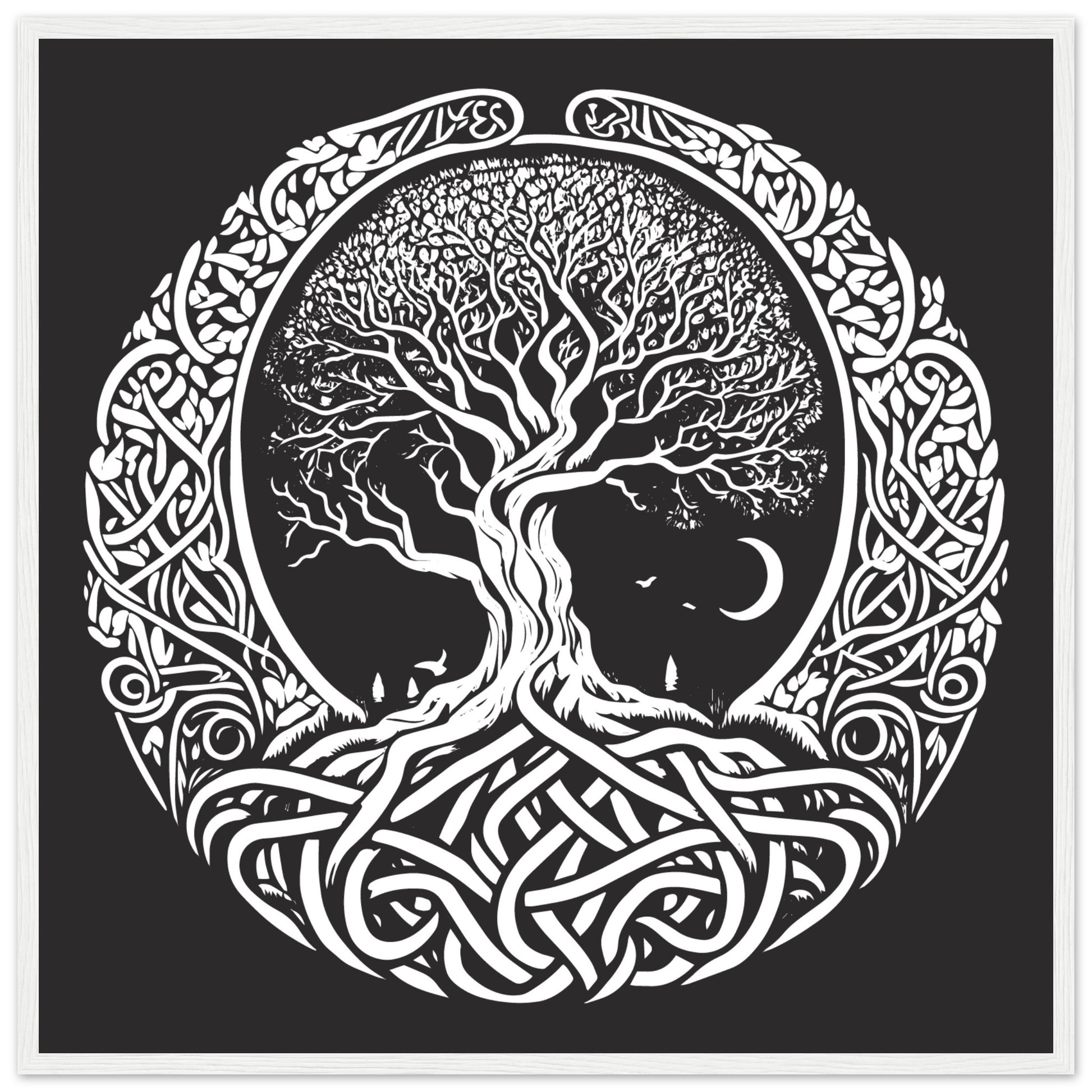 Symbolic Celtic Tree of Life design representing ancestry and unity framed print for spiritual home décor