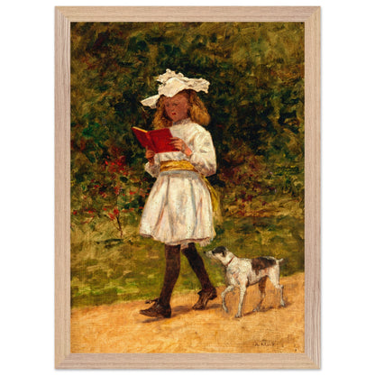 A Young Girl Reading by Aloysius O'Kelly Art Print (view 8)