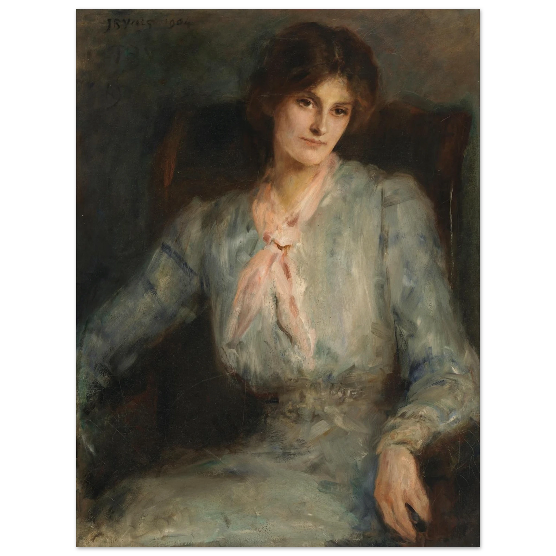 Unframed reproduction print of Portrait of Actress Máire Nic Shiubhlaigh by John Butler Yeats