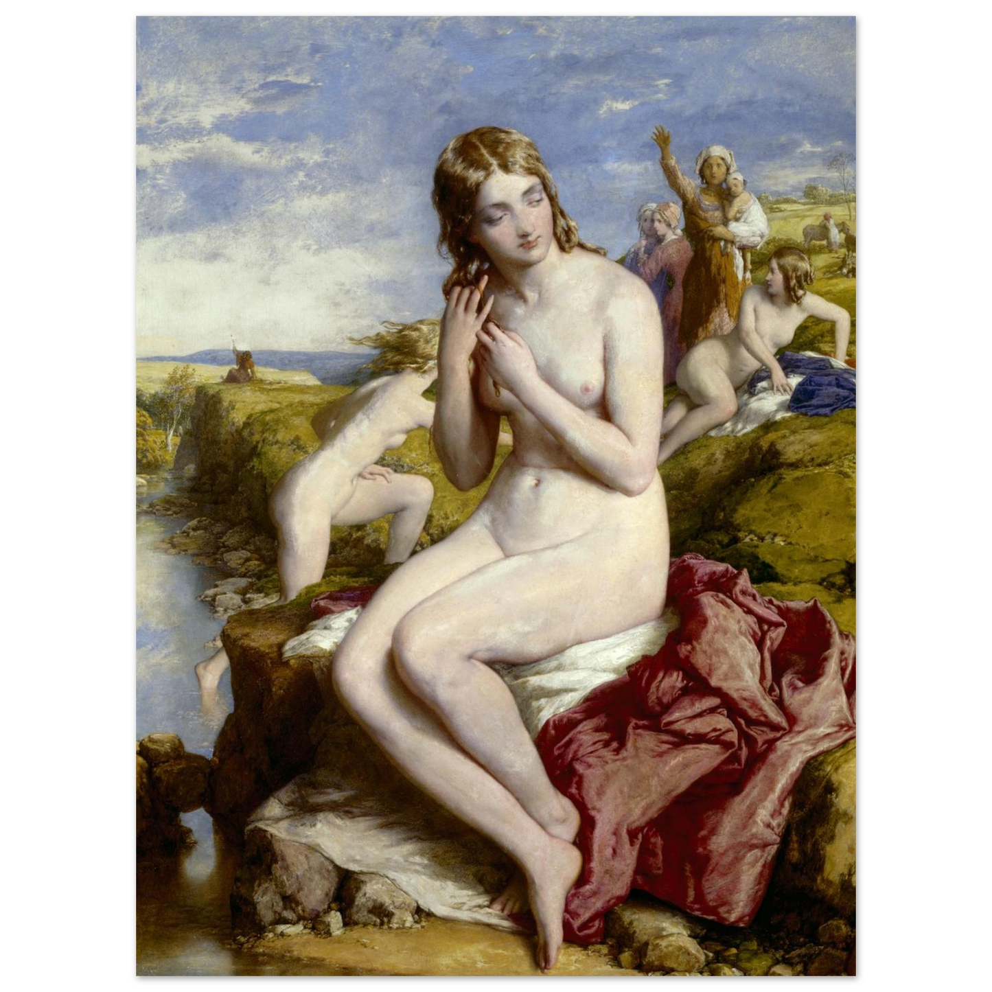 Bathers Surprised by Irish Artist William Mulready Art Print – room setting display | Buy Irish Art