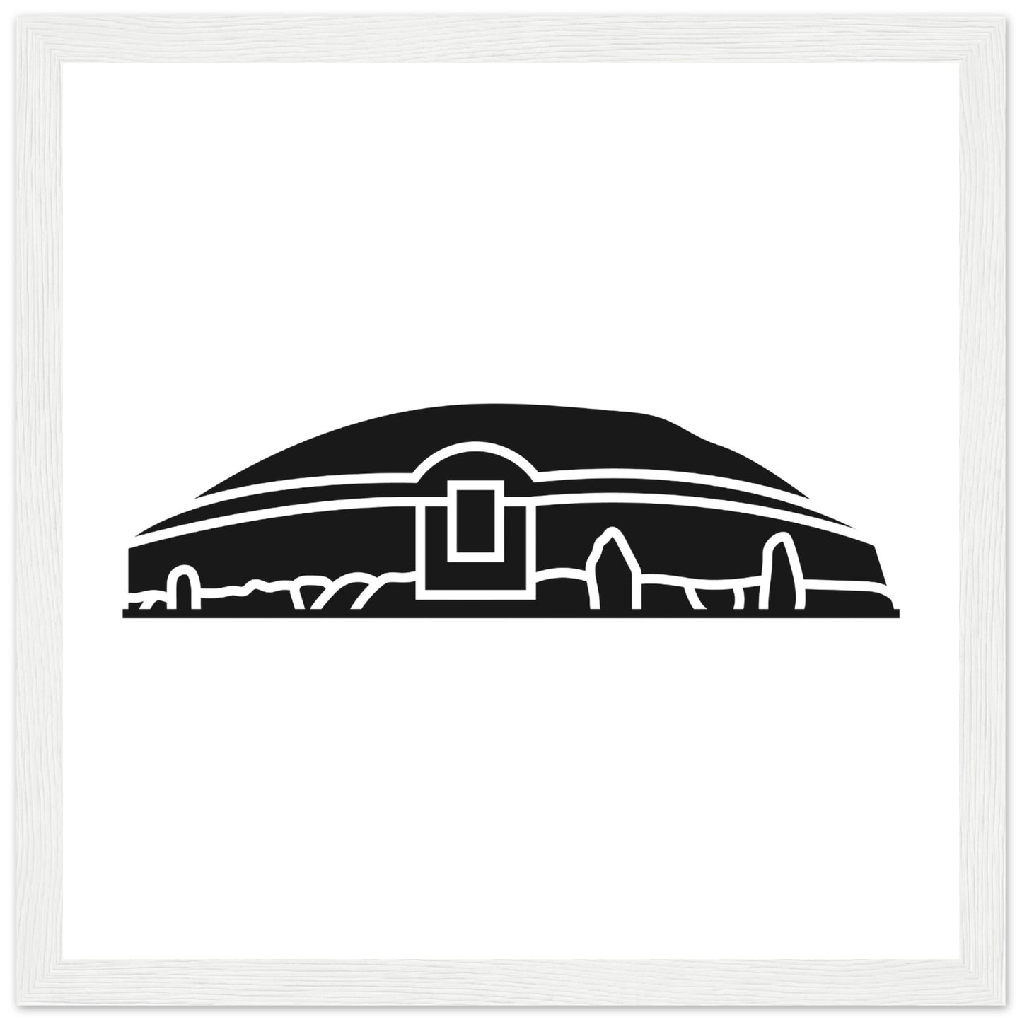 Modern Irish Minimalist Newgrange Illustration Framed Wall Art Print
