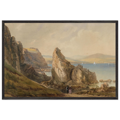 A Bay near Howth framed wall art displayed in a living room with Irish coastal theme