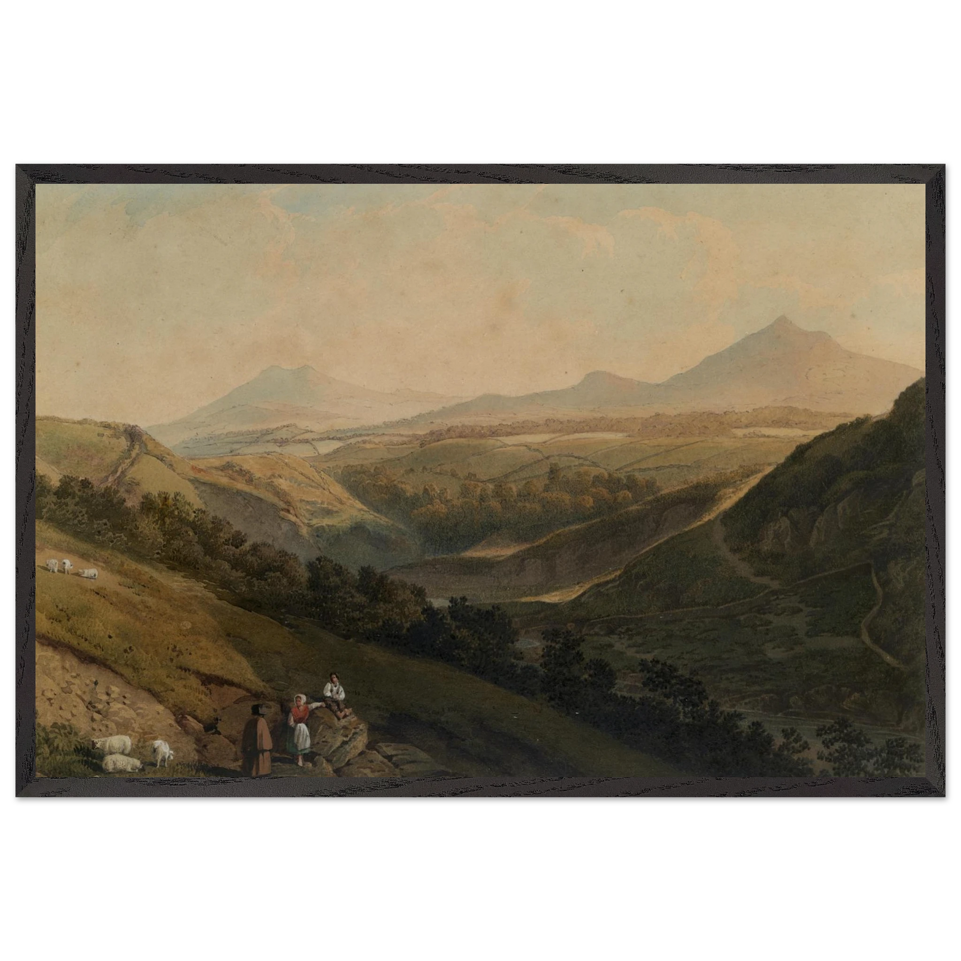 Framed reproduction of Little and Great Sugar Loaf Mountains by Henry Newton, National Gallery of Ireland
