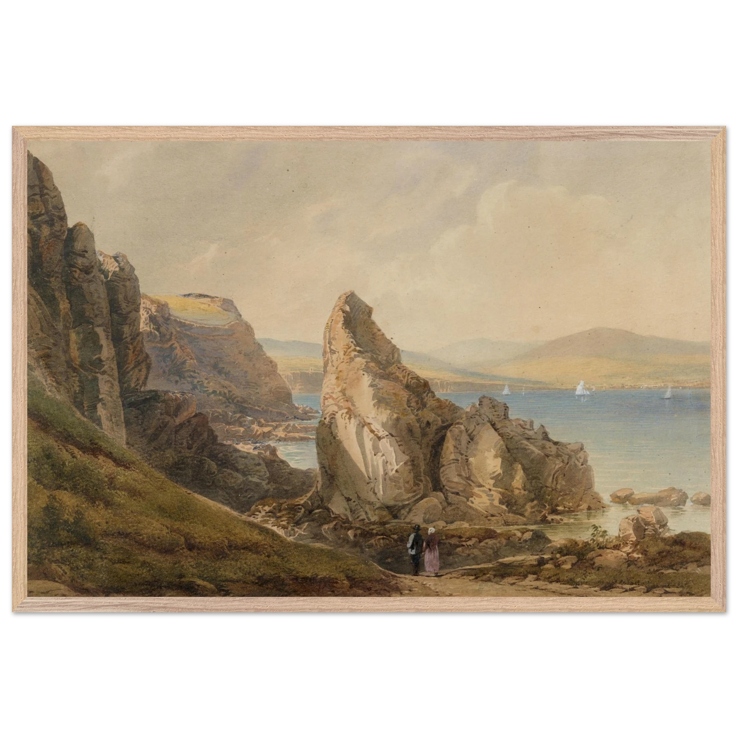 Large Wooden Framed reproduction of A Bay near Howth by Henry Newton from the National Gallery of Ireland