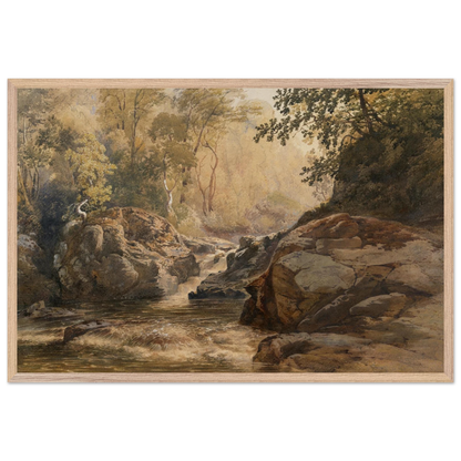 Large wooden framed reproduction of A Glen by Irish Artist Henry Newton, National Gallery of Ireland