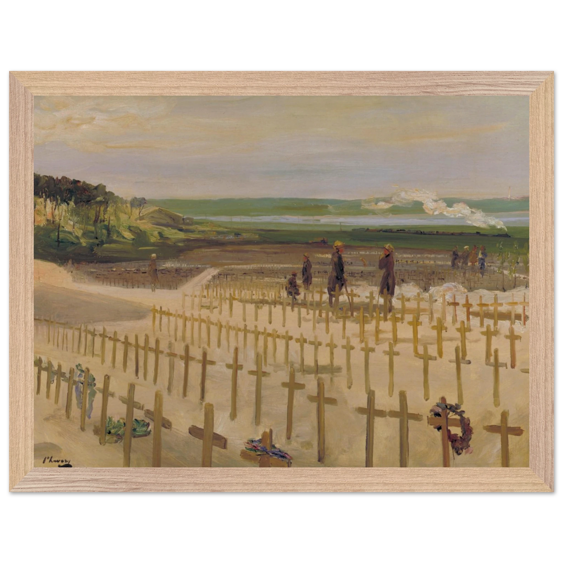 The Cemetery Etaples Irish art print 30x40 cm in natural oak wood frame Collector’s Edition