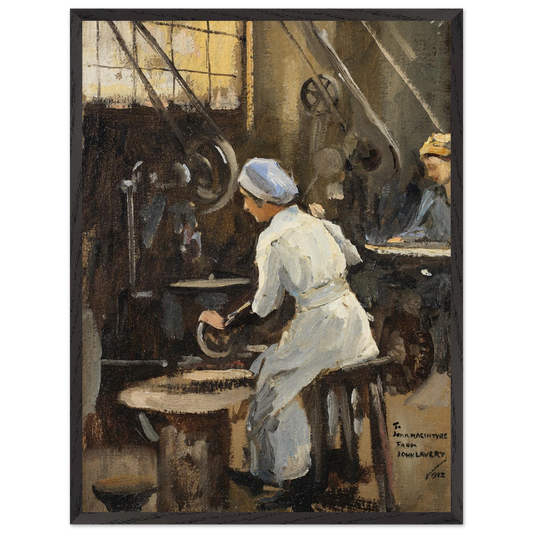 The Disc Maker by Sir John Lavery Irish art print 30x40 cm in black gallery frame Collector’s Edition