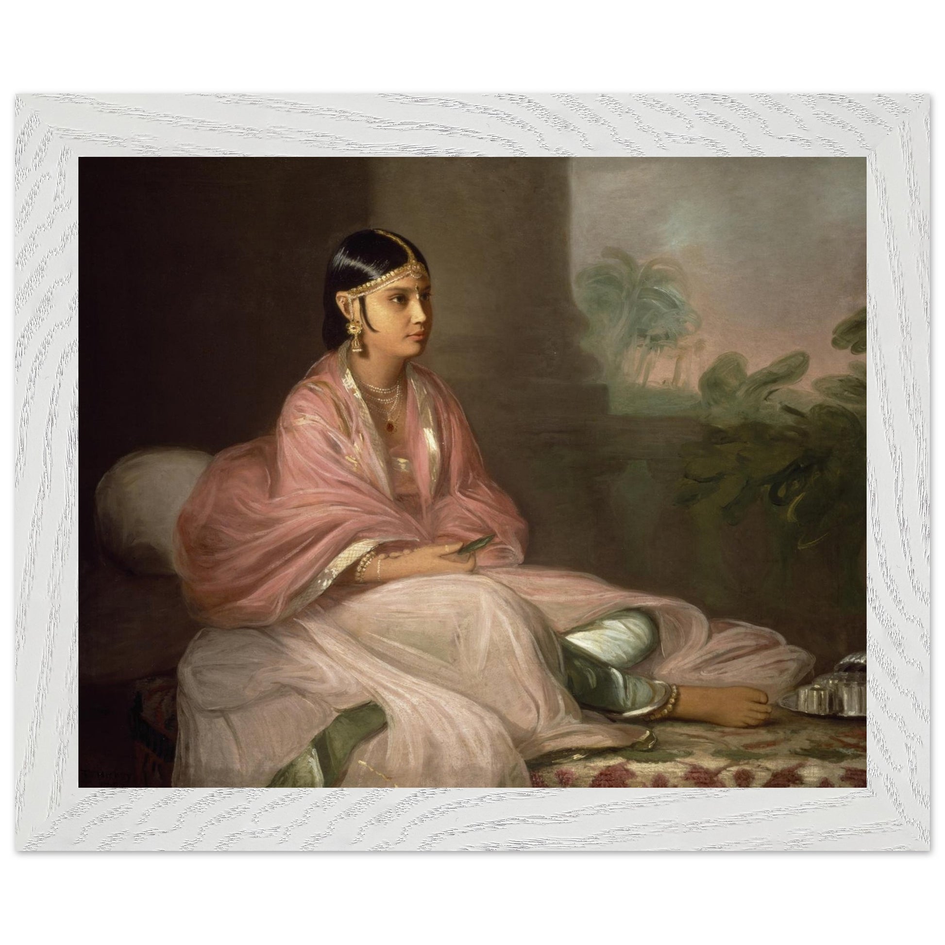 Framed fine art reproduction of Thomas Hickey’s “An Indian Lady, perhaps Jemdanee, Bibi of William Hickey” on archival paper National Gallery Collection