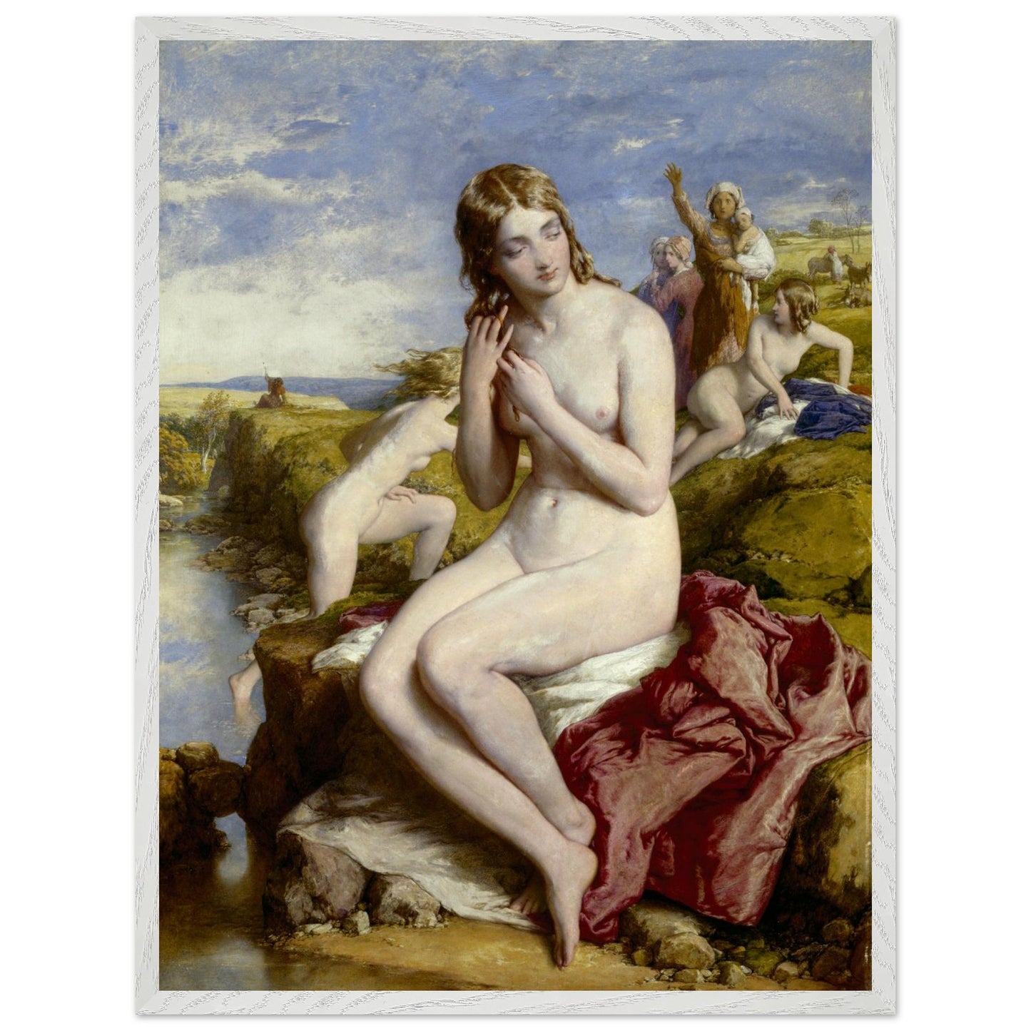 Bathers Surprised by Irish Artist William Mulready Art Print – detail view | Buy Irish Art