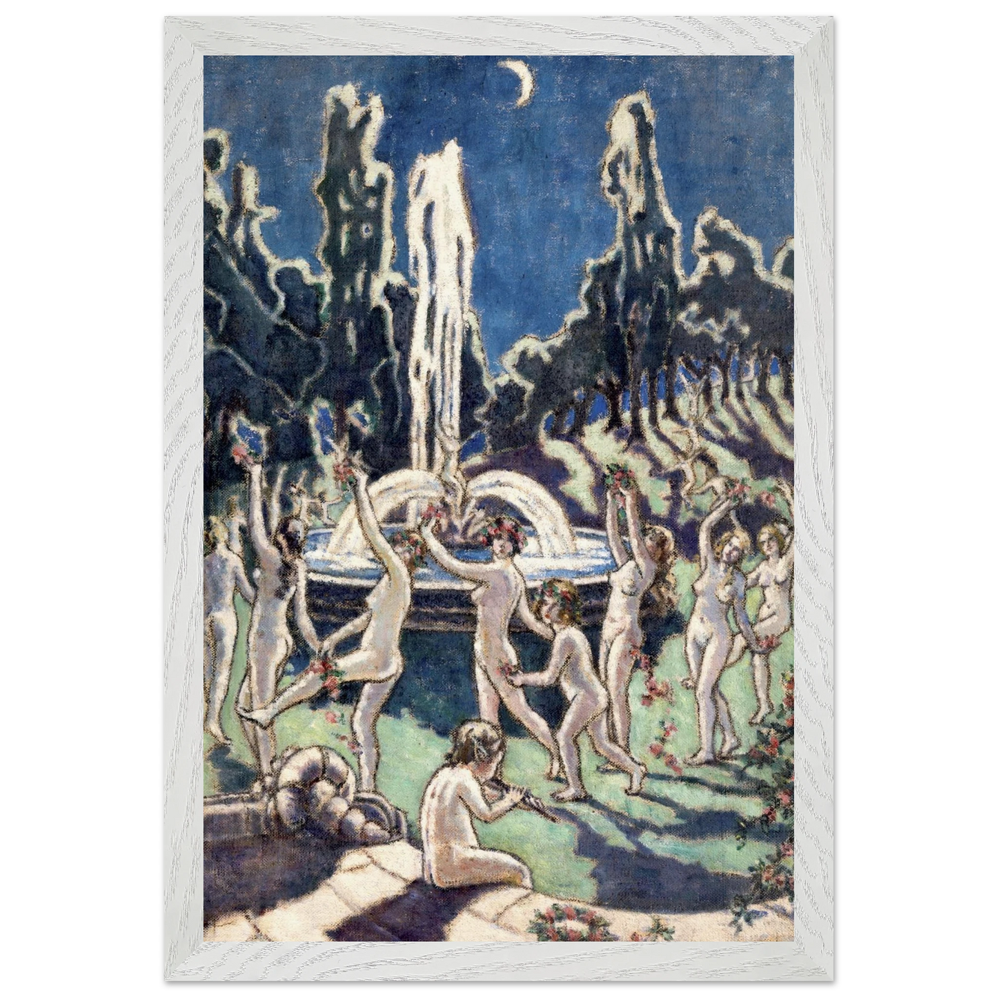 Figures Dancing Round a Fountain by Mainie Jellett - unframed Irish modernist print