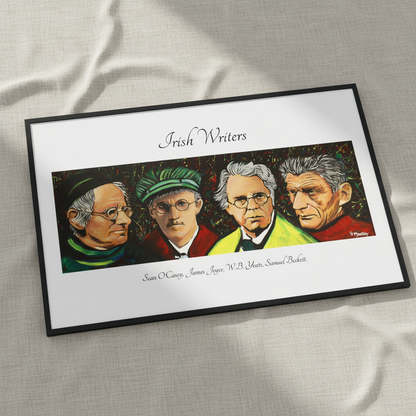 Famous Irish Writers – Art Print — in a room setting