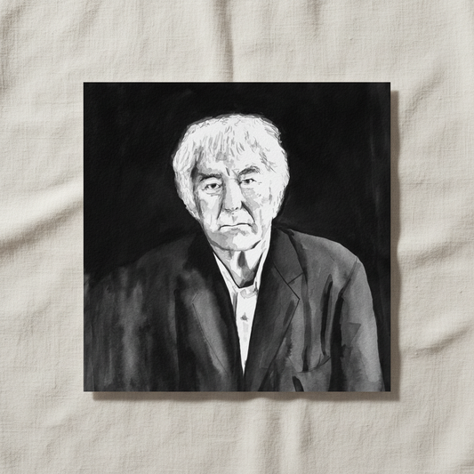 Seamus Heaney Art Print by Ó Maoláin — in a room setting