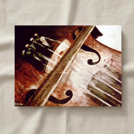 Irish Fiddle & Bow - Framed Wall Art Print by Irish Artist — in a room setting