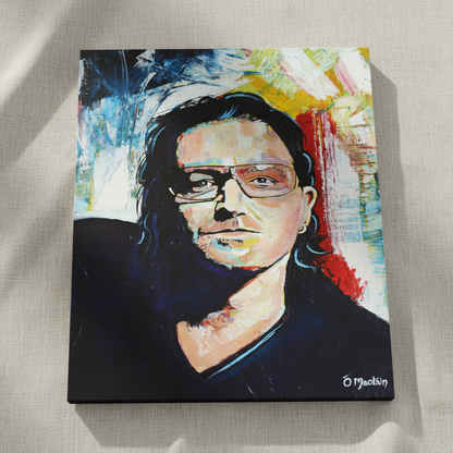 Vibrant Bono U2 Framed Wall Art Print — in a room setting