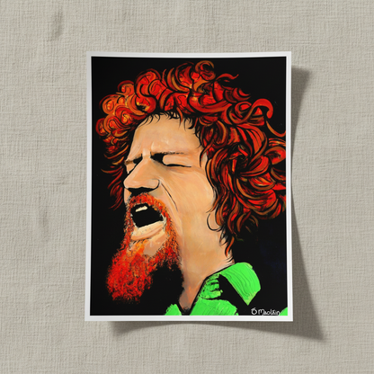 Luke Kelly Art Print by Ó Maoláin — in a room setting