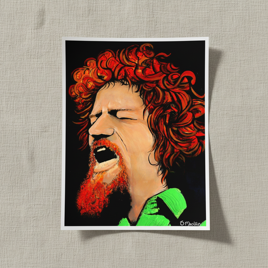 Luke Kelly Art Print by Ó Maoláin — in a room setting