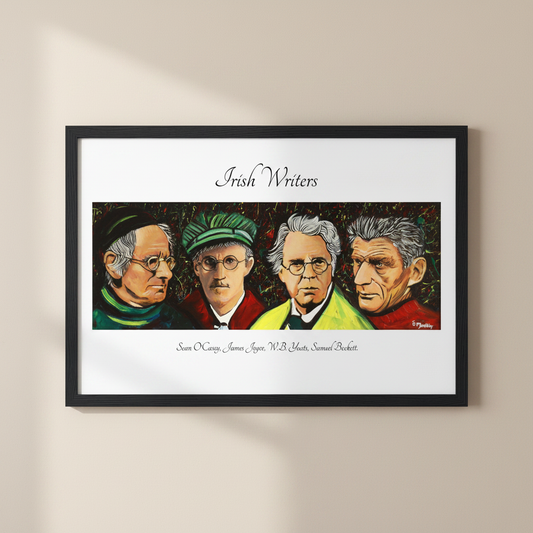Famous Irish Writers – Art Print — in a black frame