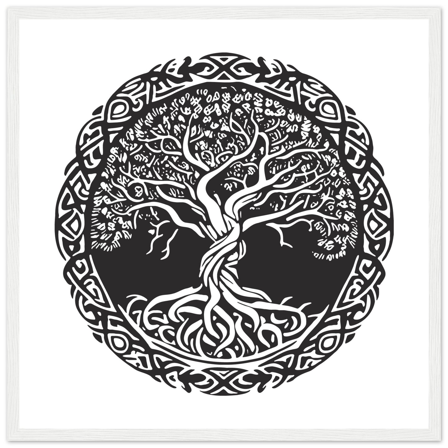 Celtic Tree of Life print in a white wooden frame
