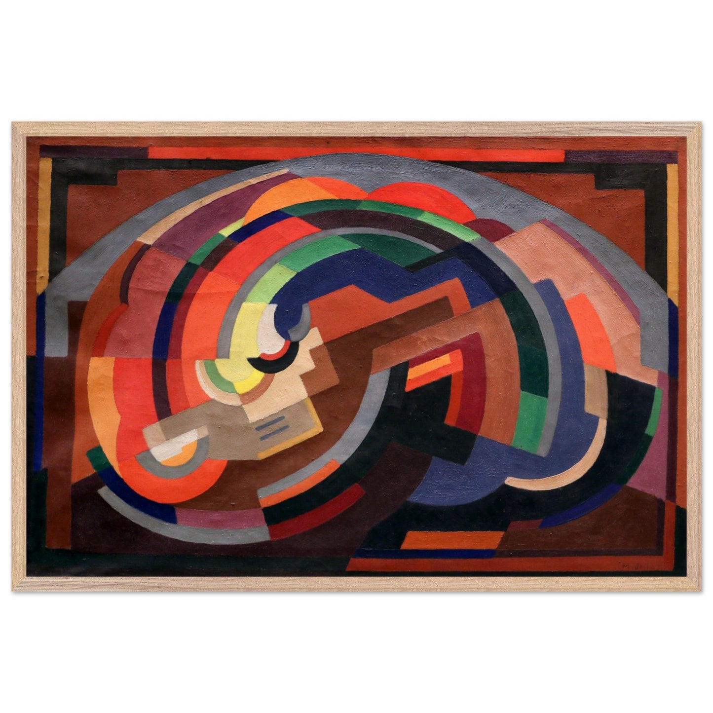 Composition by Mainie Jellett – natural wood framed Irish Modernism print