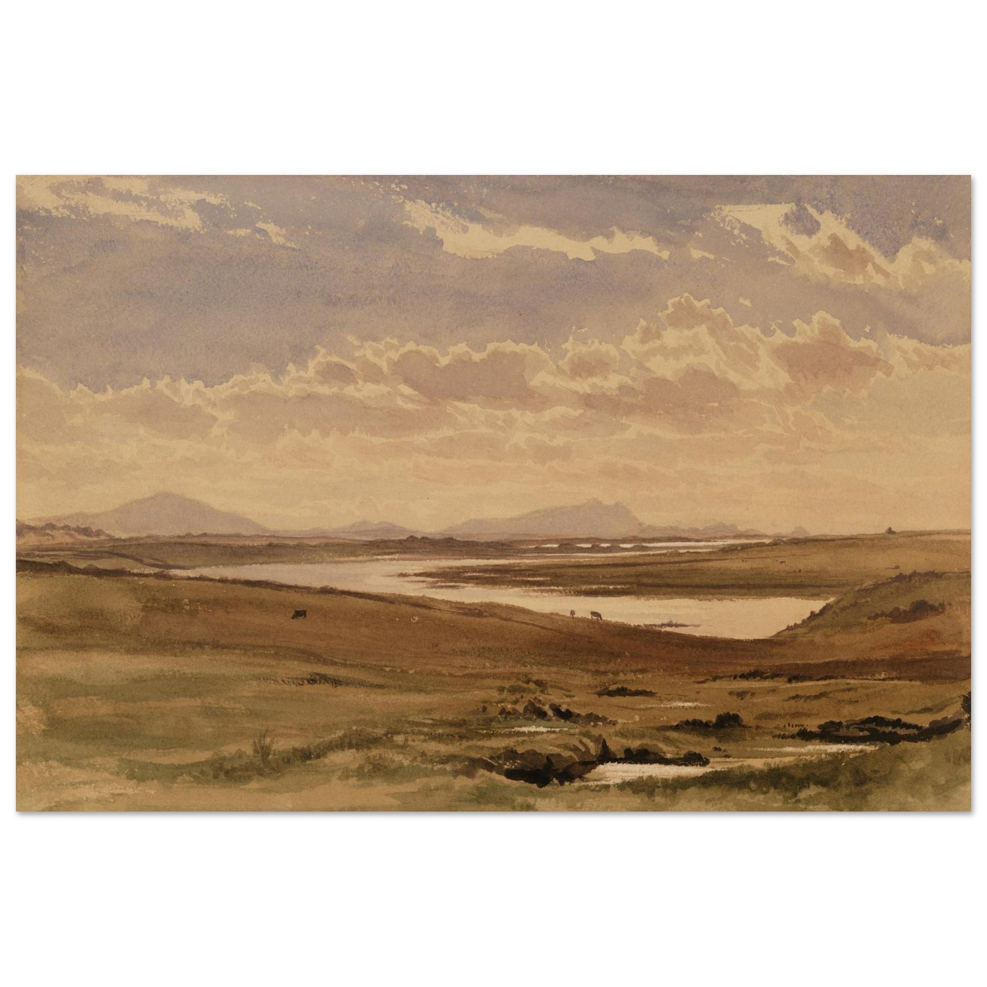 Gallery wall display with Frederic William Burton Irish art framed print.