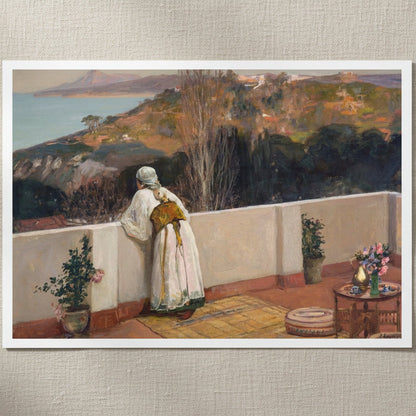 Evening, Tangier by Sir John Lavery, Collector’s Edition giclée art print, A3 unframed, Tangier rooftop scene at dusk.