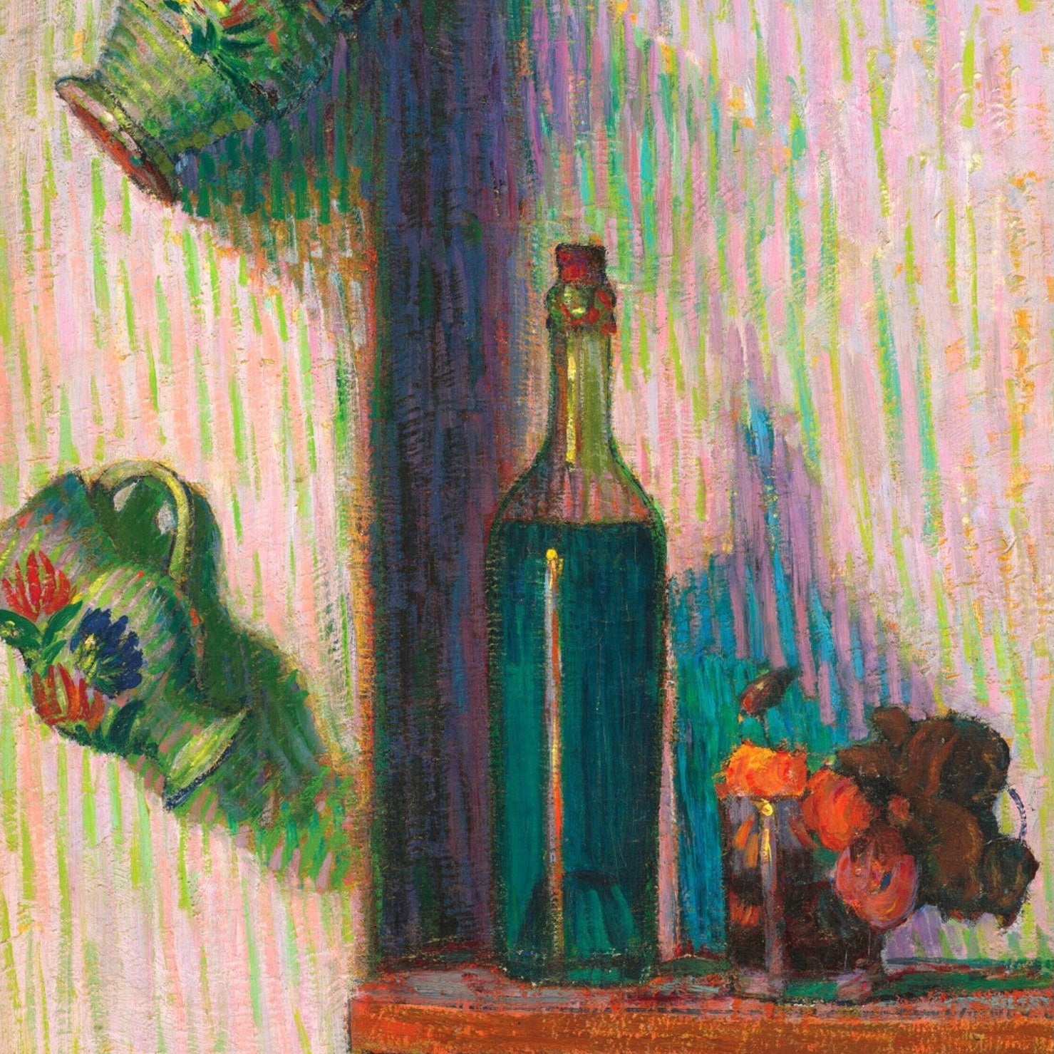 Flowers, Bottle and Two Jugs (c.1891–92) by Roderic O’Conor, Irish Post-Impressionist still life art print