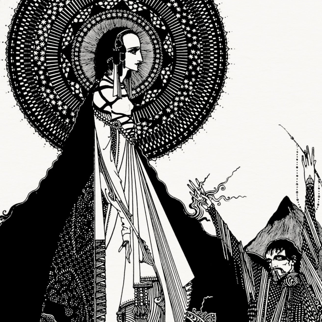 Harry Clarke I Would Call Aloud 1923 illustration from Poe’s Tales of Mystery and Imagination gothic black and white Collector’s Edition art print