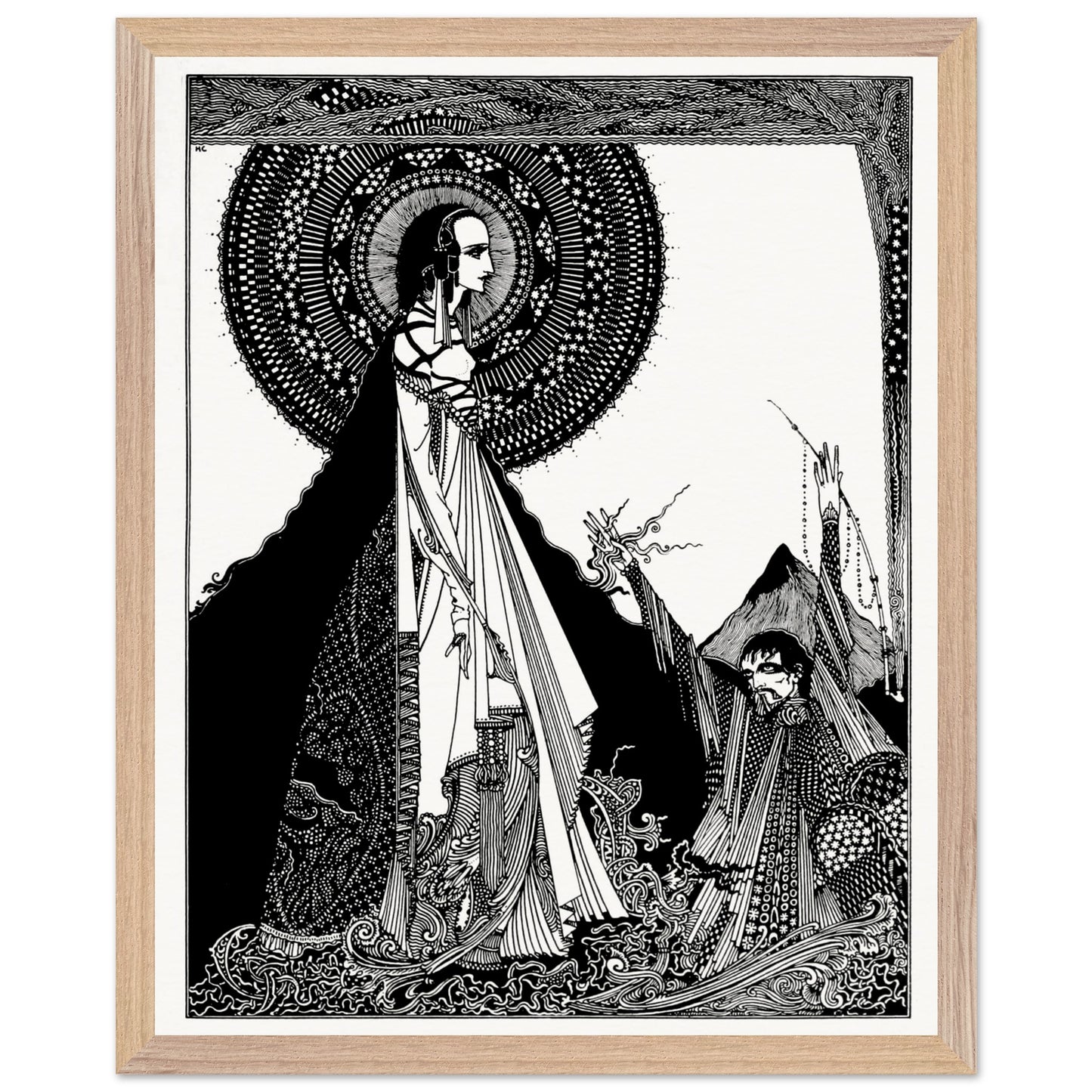 Harry Clarke I Would Call Aloud 1923 framed in natural wood gallery frame museum-quality art print