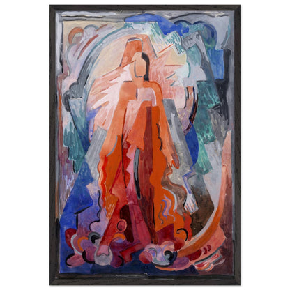 Framed Collector’s Edition print of I Have Trodden the Winepress Alone by Mainie Jellett in black frame