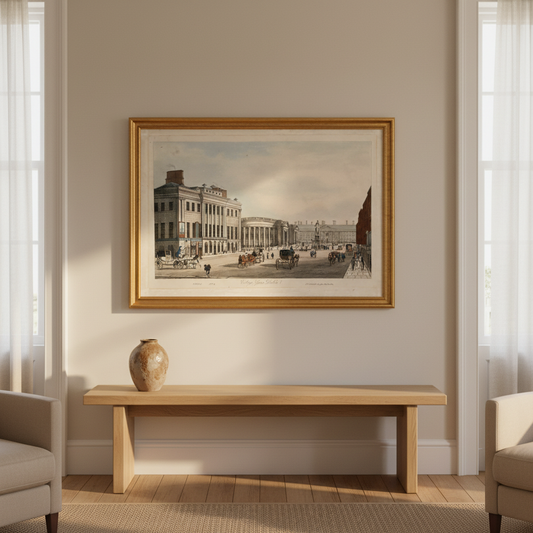 College Green, Dublin displayed in an elegant Irish period-home living room