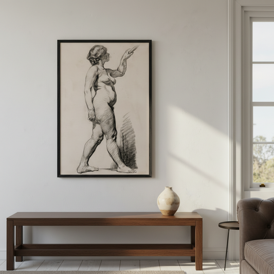 A Standing Female Figure by Sarah Henrietta Purser displayed in an elegant Irish period-home living room