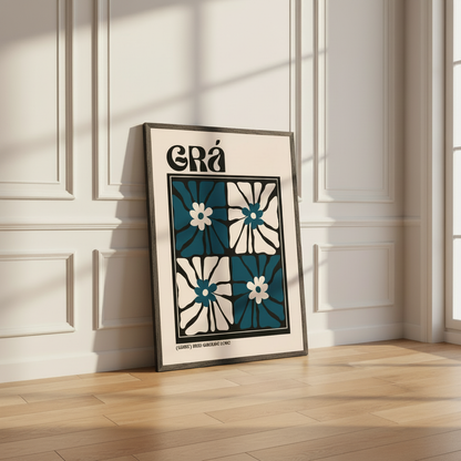 Grá Irish love language art print hero mockup