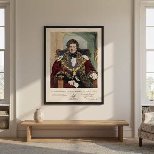 Daniel O’Connell as Lord Mayor of Dublin displayed in an elegant Irish period-home living room