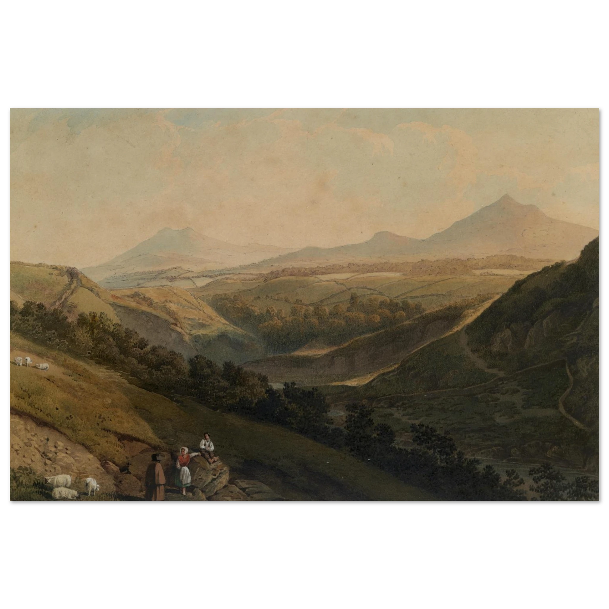 Large unframed reproduction of Little and Great Sugar Loaf Mountains by Henry Newton, National Gallery of Ireland