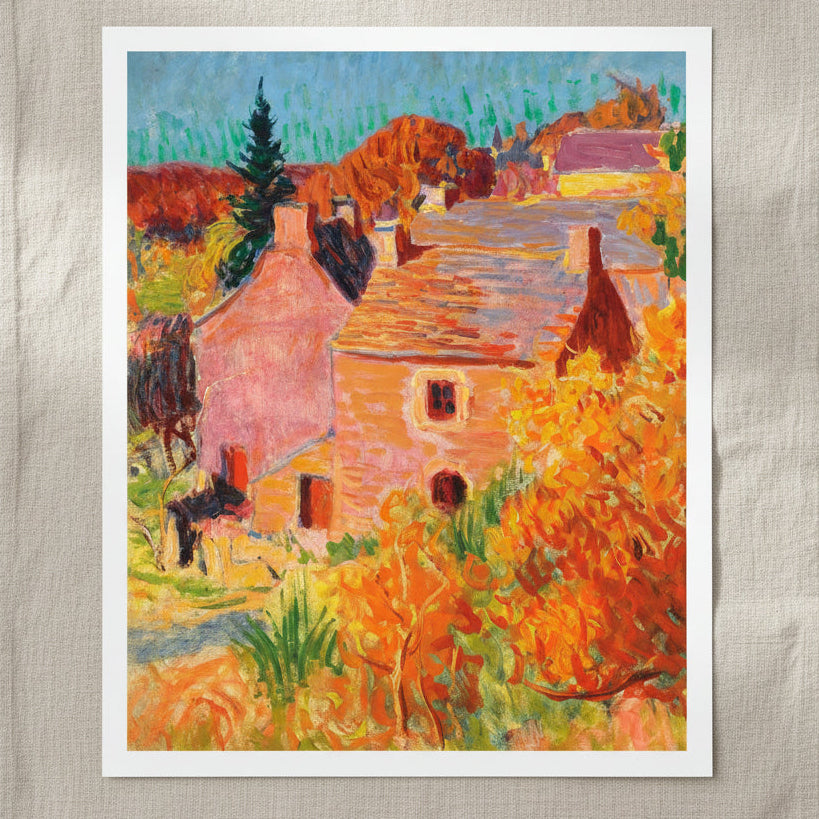 Unframed print of Maisons Rouges à Pont-Aven by Roderic O'Conor on 250gsm archival matte paper.