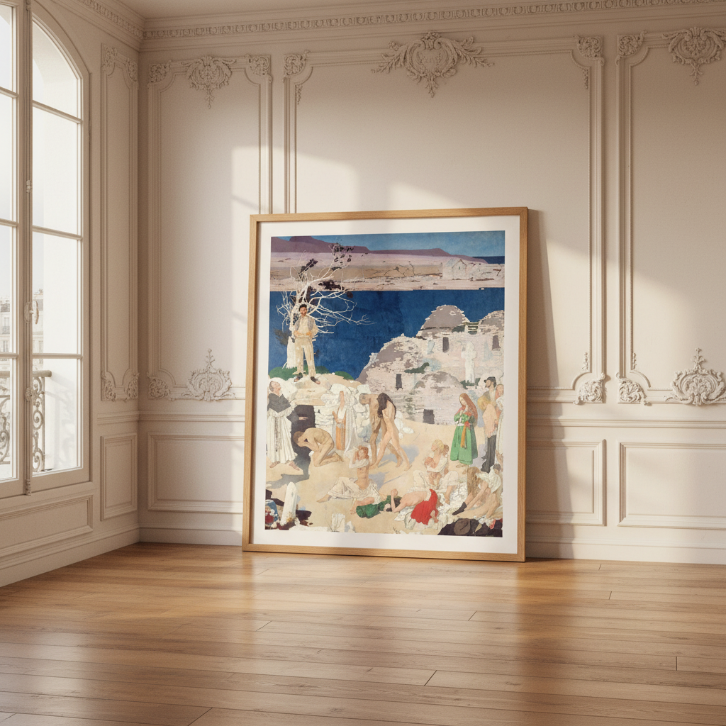 The Holy Well by William Orpen — framed, in a Parisian apartment, alternate view