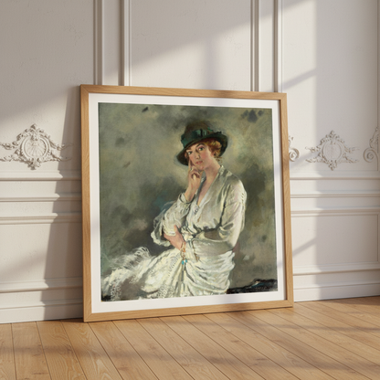 Mrs Charles S. Carstairs – William Orpen Art Print — framed, in a Parisian apartment