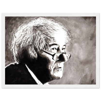 “Seamus Heaney portrait art print by Ó Maoláin – framed Irish literature wall art”