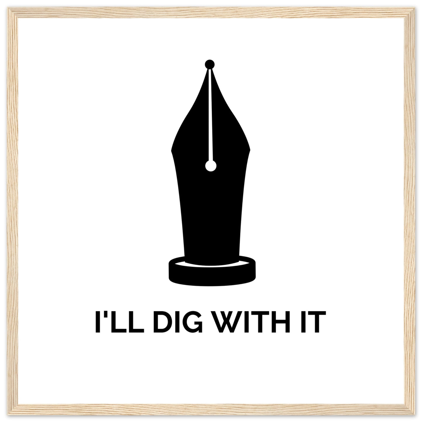 Seamus Heaney art print, pen vs spade metaphor from 'Digging', reflecting heritage in words.