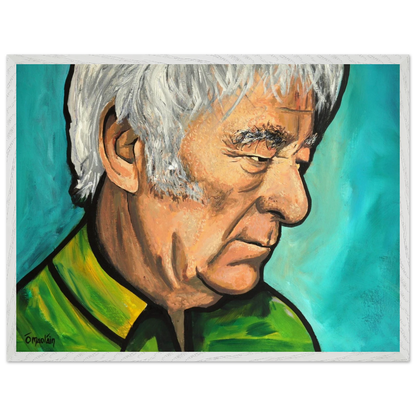 Seamus Heaney large framed art print in white frame, 60x80cm – Irish heritage wall art