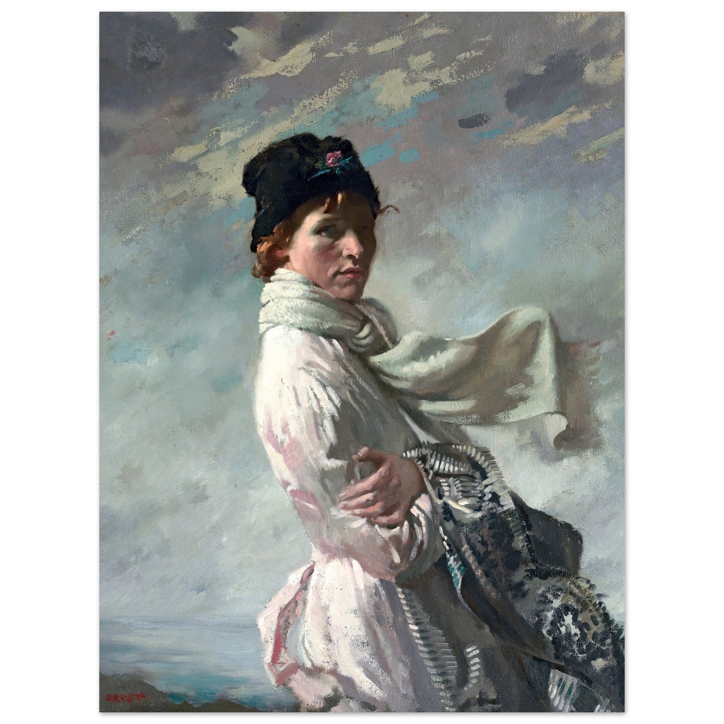 Unframed fine art print of In Dublin Bay: Portrait of the Artist’s Wife by Sir William Orpen, Irish Impressionist masterpiece.